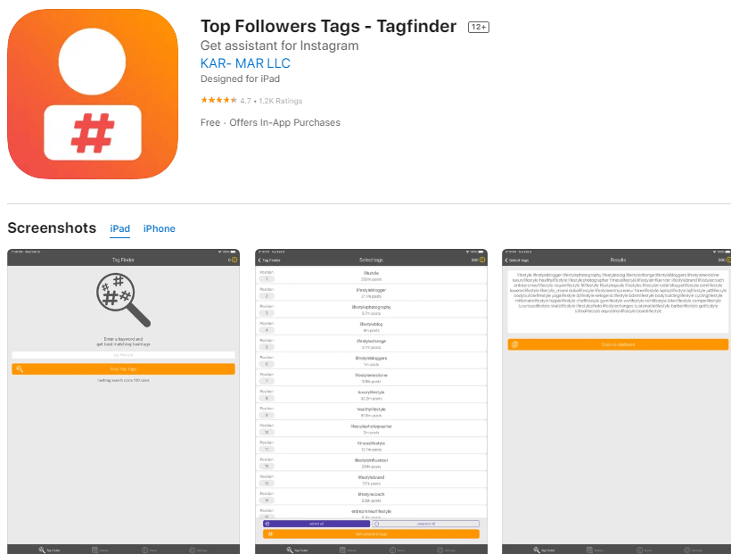 tagfinder follower app