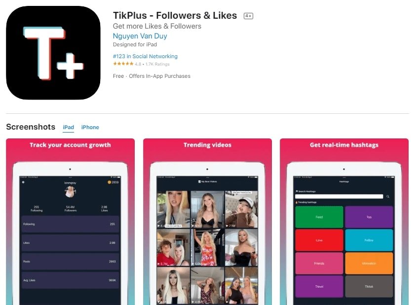 tikplus tiktok followers app
