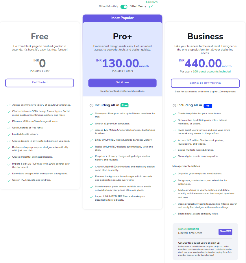 Desygner pricing Best Free Graphic Designing Tool